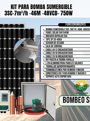 KIT BOMBA SUPERFICIAL LG0630 ACM75-72V-750W-90-120VDC 21M3 MT 14 /2″